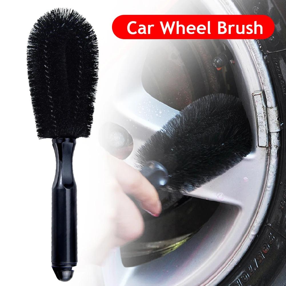PP Wheel Brush Car Tire Cleaning Brushes Tools Car Rim Scrubber Cleaner Duster Handle Motorcycle Truck Wheel Car Detailing Brush