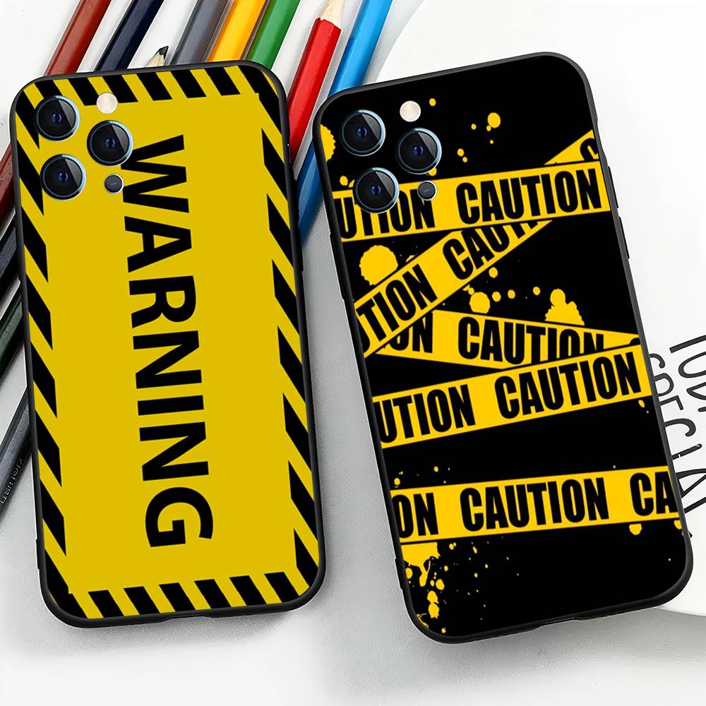 yellow warning For Iphone 17 Air 16 Pro Max 15 14 13 Full Cover Anti-Shock  MagSafe Cover
