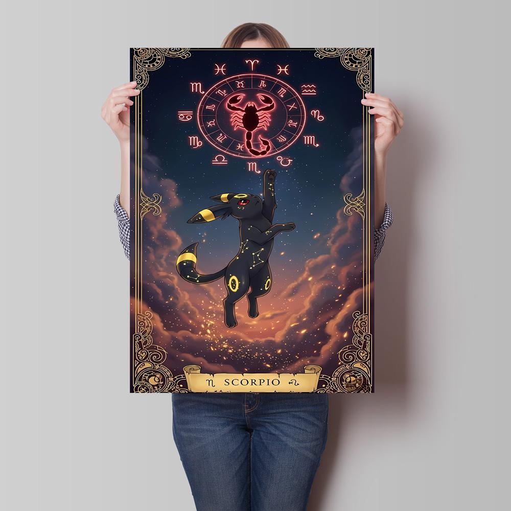 High Quality Canvas Pokemon Flareon Anime Poster Unique Design Cartoon Picture HD Printing Modern Home Living Room Wall Decor