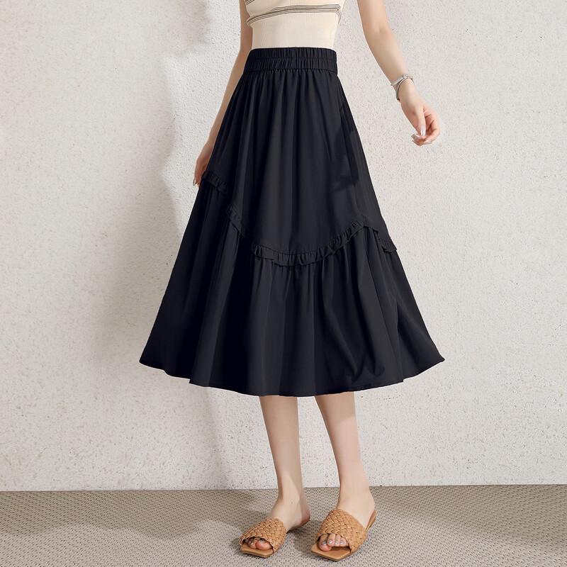 Bailuyu Lace High-Waist A-Line Mid-Length Skirt S