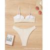 Solid color split swimsuit new sexy European and American style bikini folds advanced sense Muse bikini women