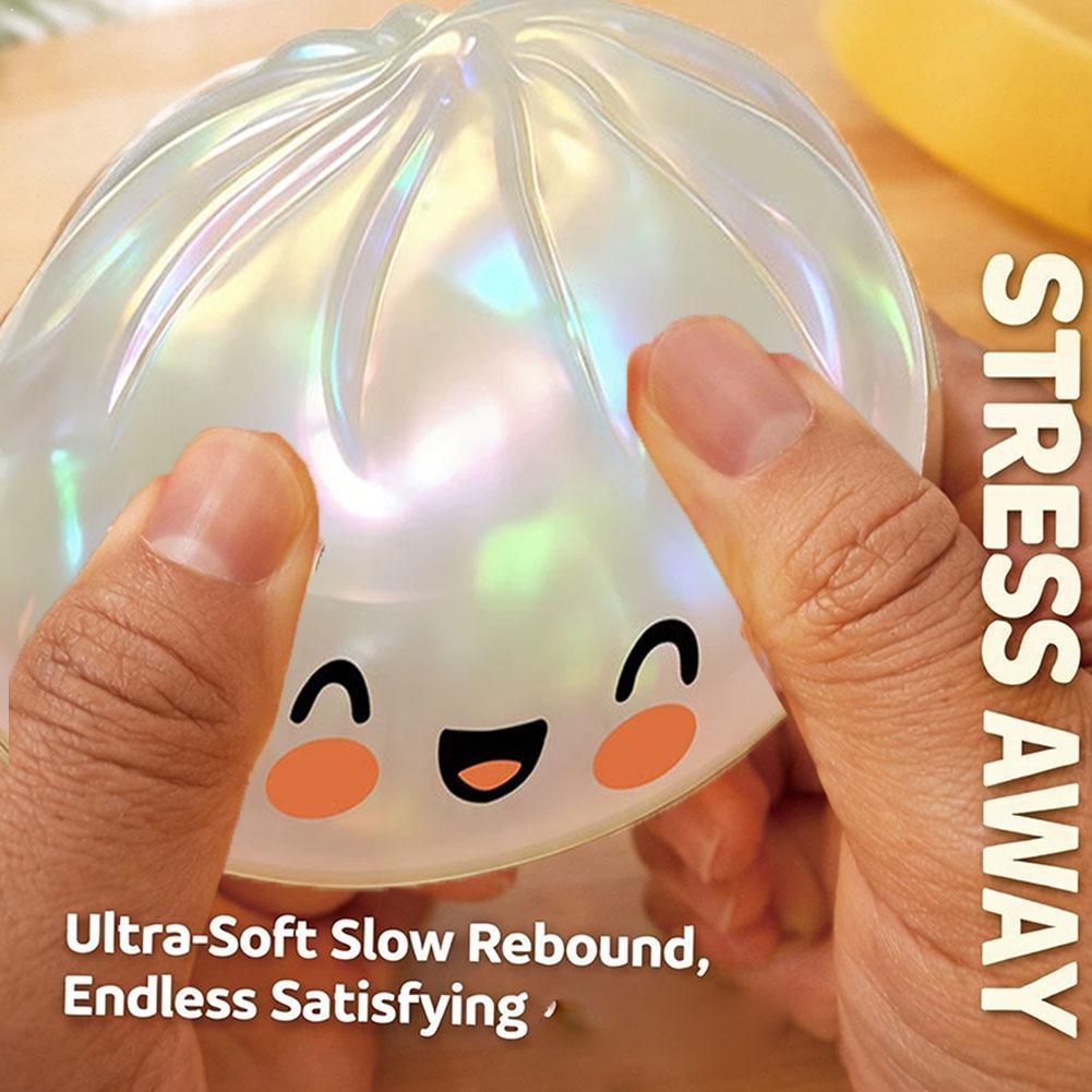 Bai Fen Bai Toys Kids Childrens Toys Cute Dumpling Toy Playset Stress Relief Fidget For Adults Kawaii Glitter Food Sensory Gift Present In Steamer