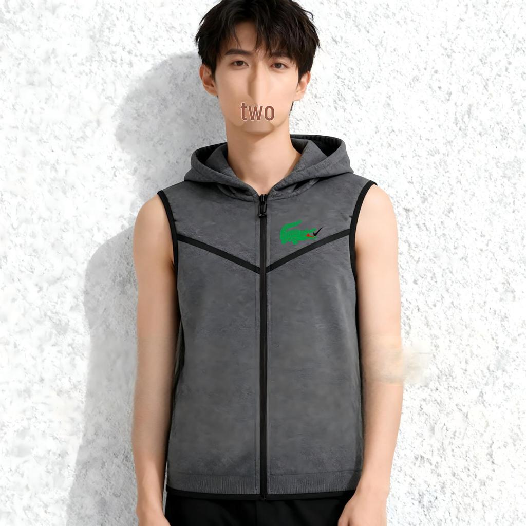 Spring-Autumn Men's Track & Field Hoodie with Chest Stripe and Zipper