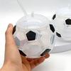 Borraccia da Calcio con Cannuccia, Tazza di Plastica a Forma di Pallone da Calcio da 500 ml, Bicchiere Termico per Bevande Sportive con Coperchio per il Giorno della Partita, Regalo per tifosi