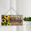 Rustic Sunflower Welcome Wall Hanging Decor Wood Art Plaques Sign Door Sign for Home Living Room Kitchen Decor