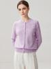 2026 Autumn/Winter Women's Cashmere Cardigan - Round Neck, Cute Style with Three Flower Design, Single-Breasted Jacket