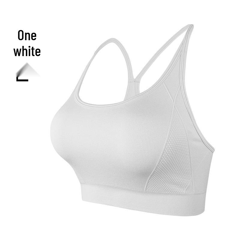 

Женский бесшовный спортивный бюстгальтер для йоги с высокой степенью поддержки - Утягивающий талию и ударопрочный фитнес-жилет Small белый