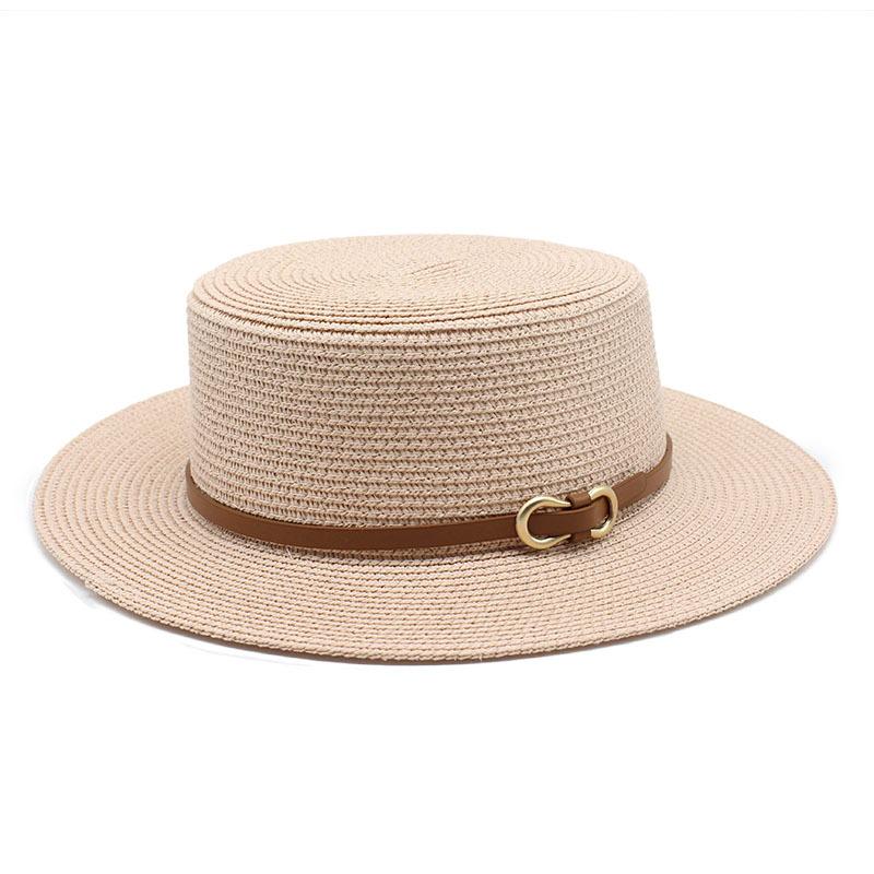 Spring And Summer Straw Hat Women'S Summer Flat Top Top Top Hat Seaside Vacation Beach Hat Internet Celebrity Straw Hat Sun Hat
