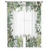 Leaves And Succulent Watercolor Style Sheer Curtains For Living Room Kids Bedroom Tulle Curtains Kitchen Window Treatment Drapes