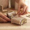 Dollhouse Bed Wooden Miniature Sturdy for Children