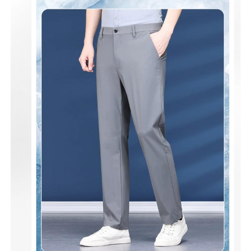 Men's Summer Thin Breathable Formal Wear Straight-leg Business Trousers