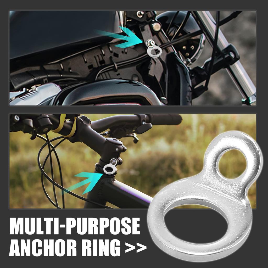 Motoforti Tie Down Strap Rings Anchor Hook Strap Rings Stainless Steel for Garage Motorcycle ATV Truck 10pcs Silver Tone