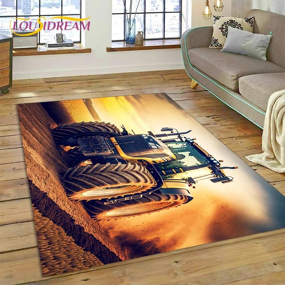 Retro Tractor Car  Truck Carpet Rug for Bedroom Living Room Home Sofa Decoration,Children Game Large Decor Floor Mat Gift
