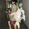 Zaino Squalo Zaino Femminile Giapponese Versatile Zaino per Studenti Universitari Viaggio Maschile Coppia Divertente Nicchia Tendenza Zaino