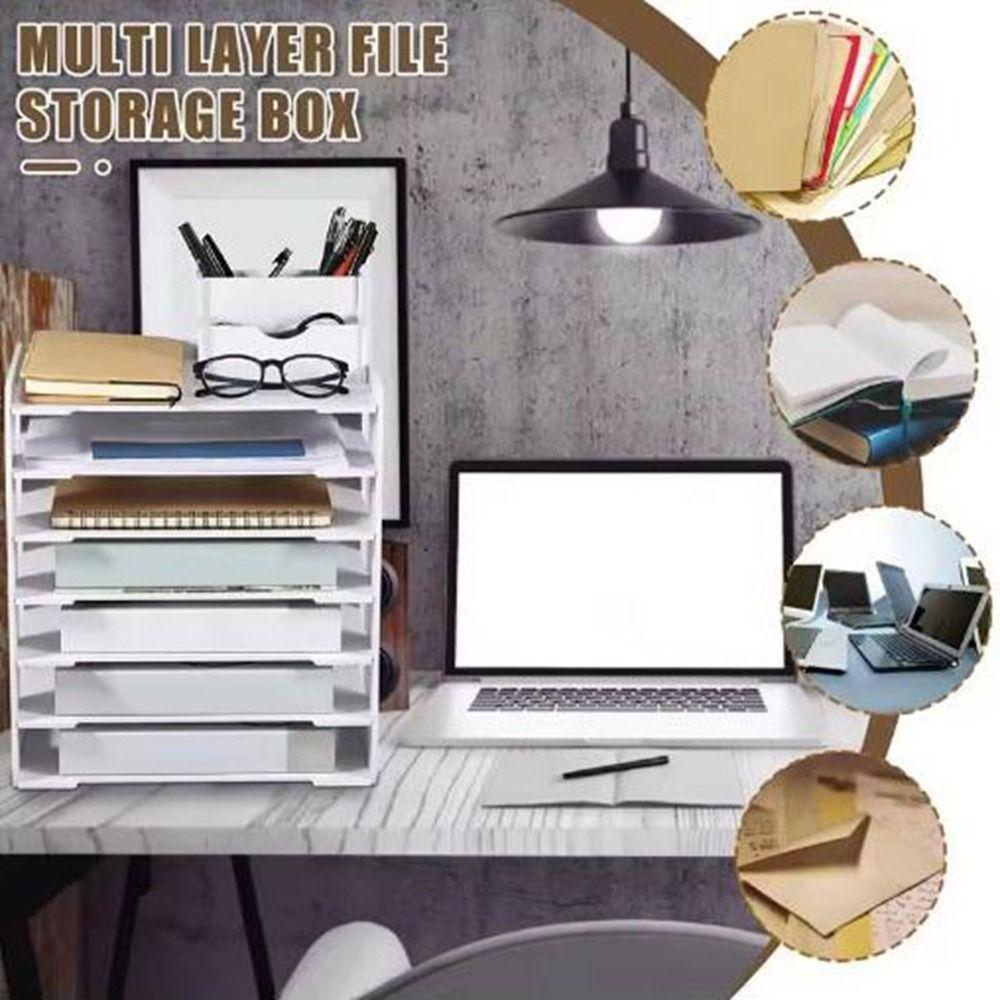 Large Capacity Multi-layer File Storage Rack Space Saving File Holder Desk Organizer  for Home