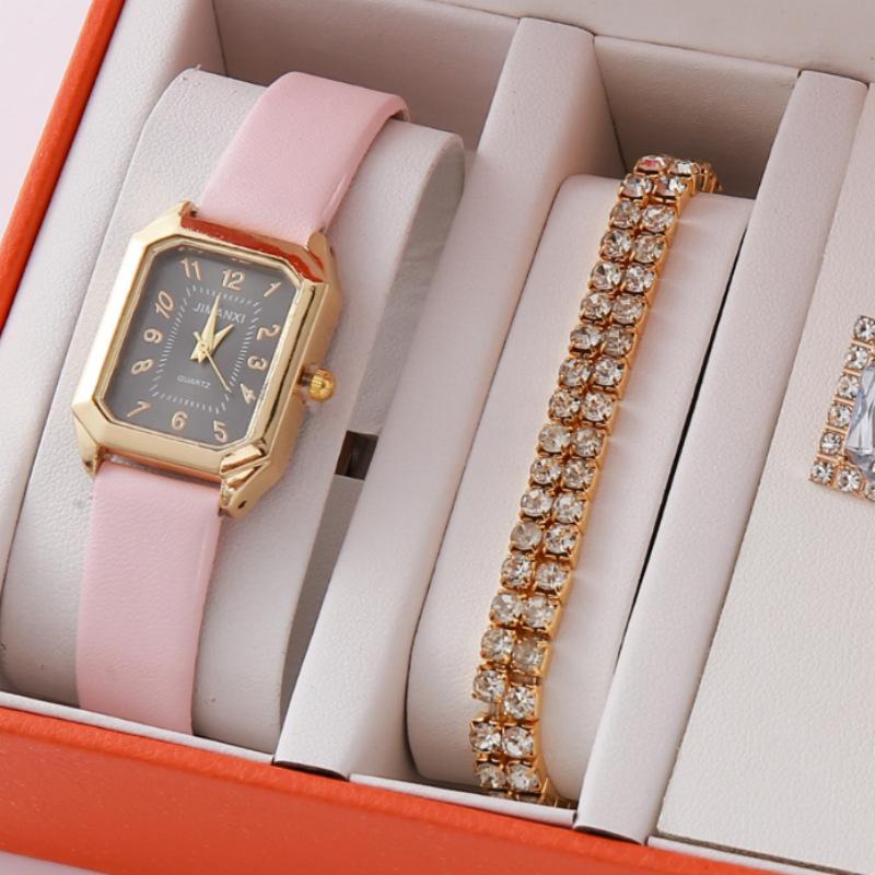 New Popular Women'S Bracelet Watch Fashionable And Simple Butterfly Five-Piece Watch Set Watch