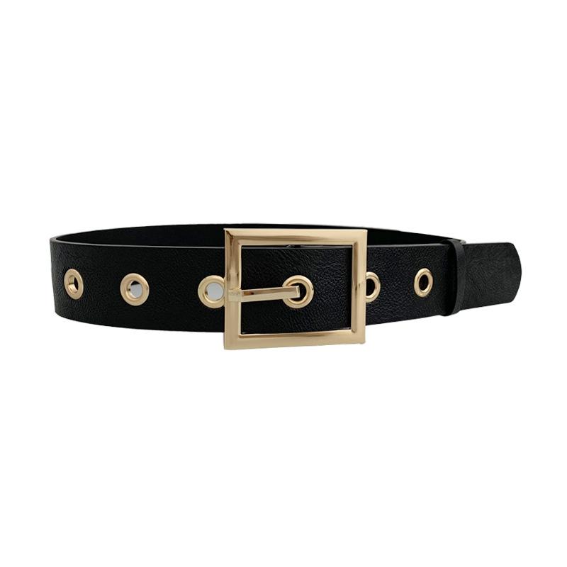 Trendy Black Womens Waist Belt With Rectangle Alloy Buckle For Versatile Fall Looks