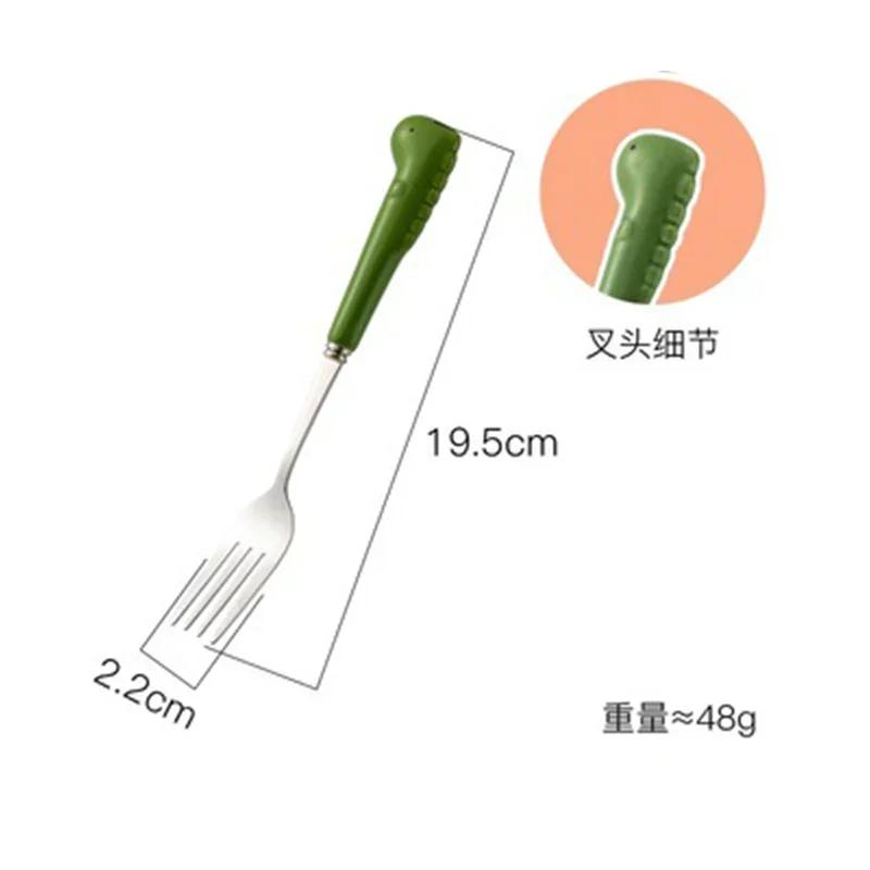 Cartoon Bear Dragon Spoon Fork Chopsticks Cutlery Set For Kids School Cute Portable Stainless Steel Tableware Kitchen Utensils