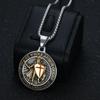 European and American Cross-border New Retro Jewelry, Gold-plated Epoxy Western Medieval Templar Pendant Necklace