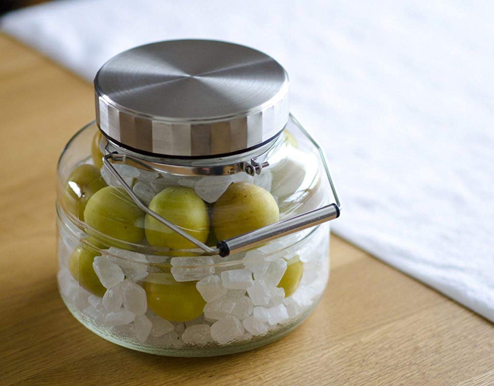 ADERIA MC Container Made in Presentation Plum Wine Storage Plum Storage Rice Stainless Steel Glass Glass Sealed Condiment Coffee Beans 829 1L, Japan,
