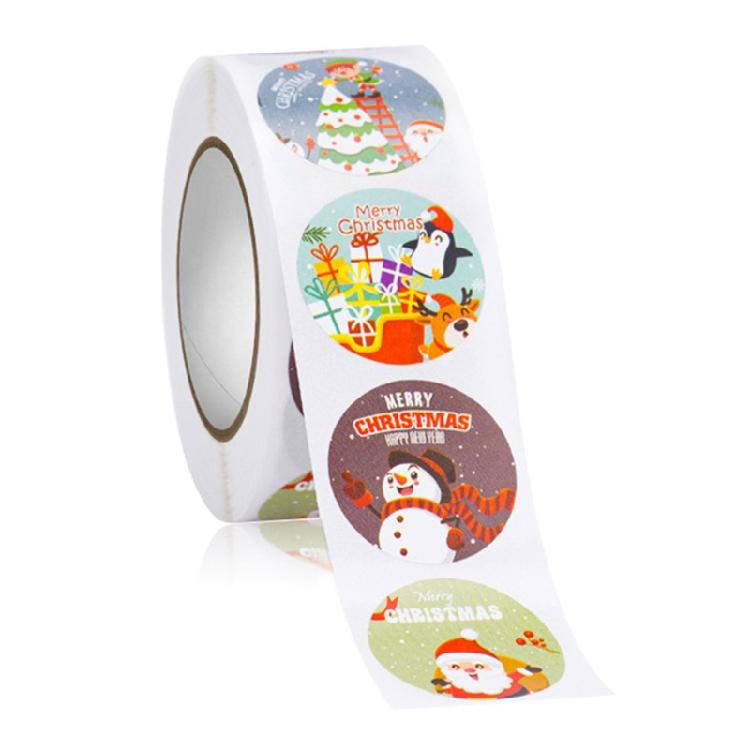 500x/Set Christmas Label Stickers DIY Santa Snowman Elk Adhesive Sealing Sticker