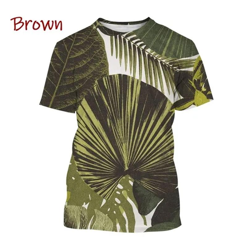 Monstera 3D Printing T-shirt Personality Plant Monstera Men's And Women's Fun Hip-hop Harajuku Unisex Couple T-shirt Tops