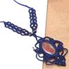 Macrame Red Necklace Jasper Crystal Pendant Handmade Natural Thread Bohemian