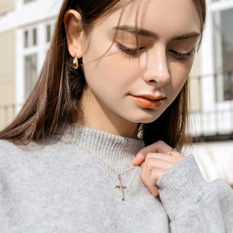 Mcel 14K Angelic Cross Necklace