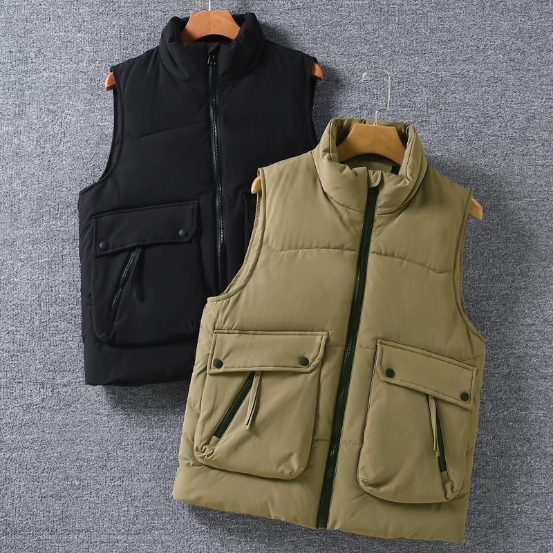 Liela izmēra L-8XL Modes Silta bez piedurknēm veste Vīriešu Ziemas jakas Ūdensnecaurlaidīgs Ikdienas Biezs Vīriešu mētelis