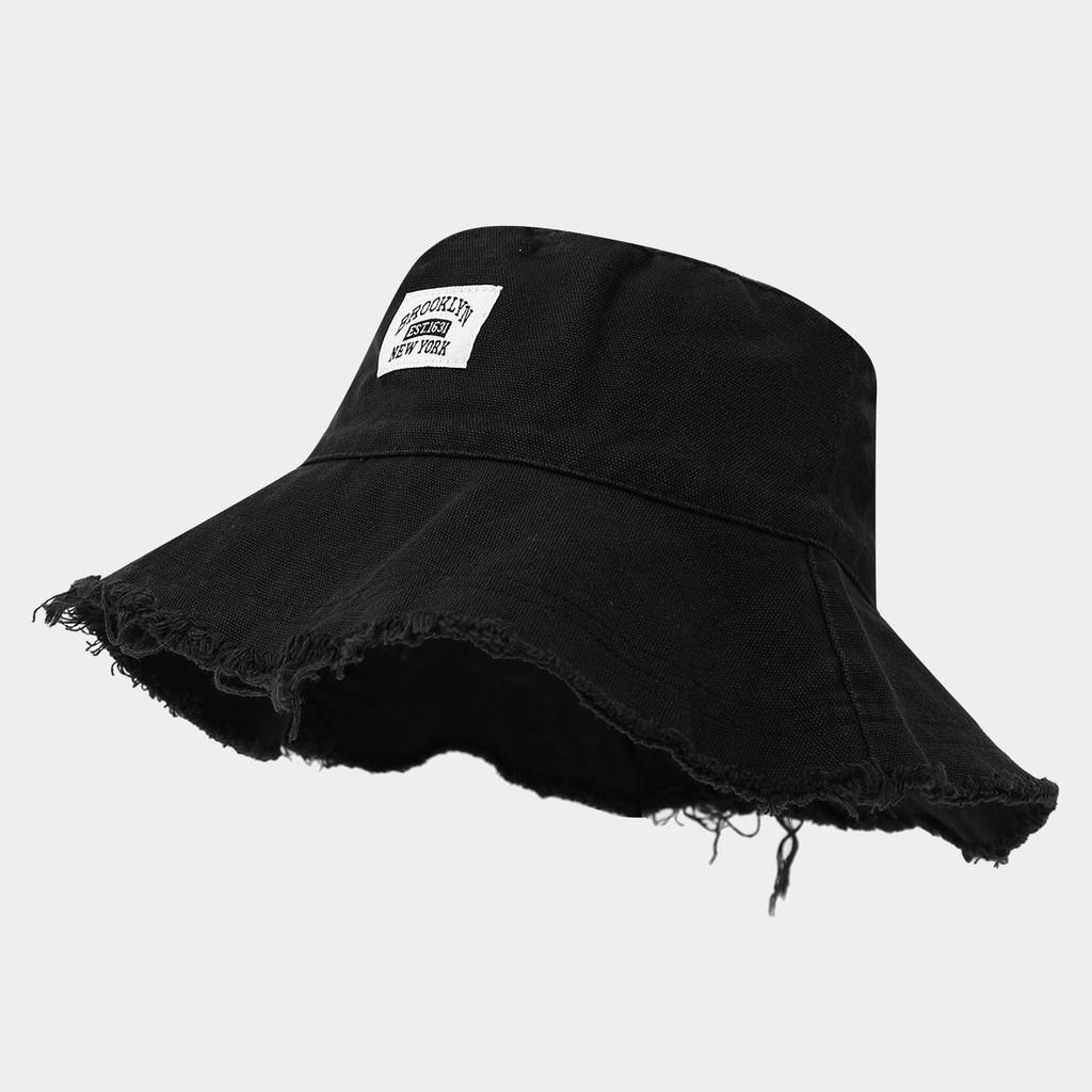 Cappello da pescatore in cotone retrò con ricamo di lettere per stile estivo da spiaggia da donna