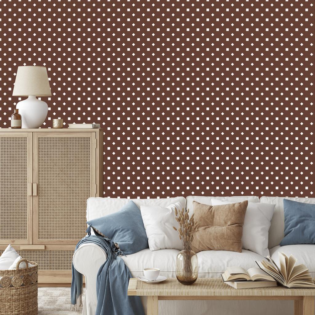 Brown and Rust Dots Wallpaper for Living Room and Bedroom 50x1000