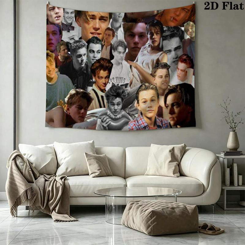 Leonardo DiCaprio Wall Tapestry Aesthetic Wall Hanging Printed Fabric Blanket Decorative Tapestries for Bedroom Living Room Home Decor