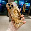 Royal Lion Portrait Electroplated Golden Phone Case For iPhone 17Air 17 16 15 14 13 12 11 Pro Max Plus 16E XR 7 8 Xs Glass Cover