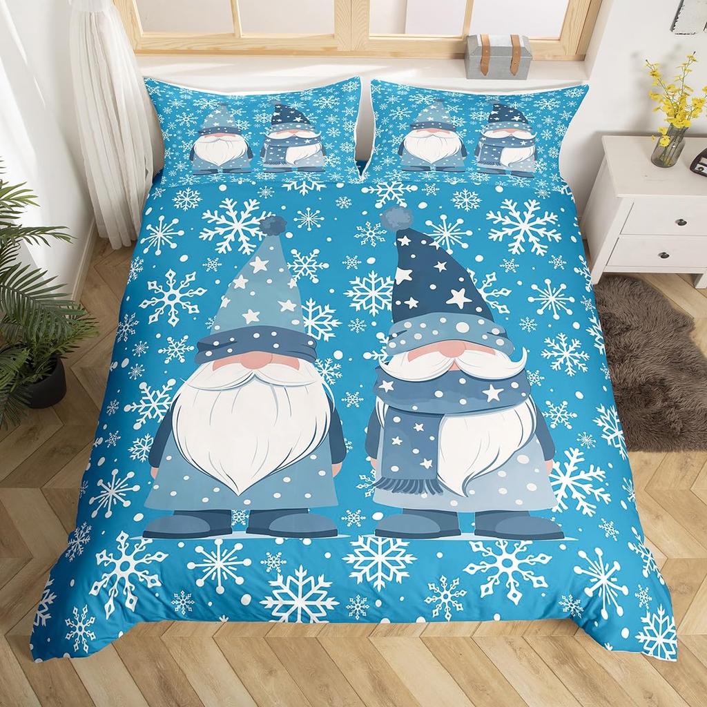 Jul Ren Påslakan Jultomten Sängkläder Set Full Queen För Pojkar Flickor Gåvor Mikrofiber Täcköverdrag Med Örngott