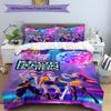 3pcs Duvet Cover Set (1*Duvet Cover + 2*Pillowcase, Without Core),KPop Demon Hunters Print Bedding Set, Bedroom Decor, All‑Season, Birthday Gift