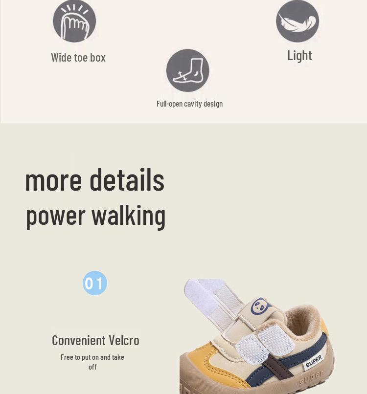 2025 Kids' Autumn/Winter Sports Shoes - Warm Unisex Baby Walker Sneakers