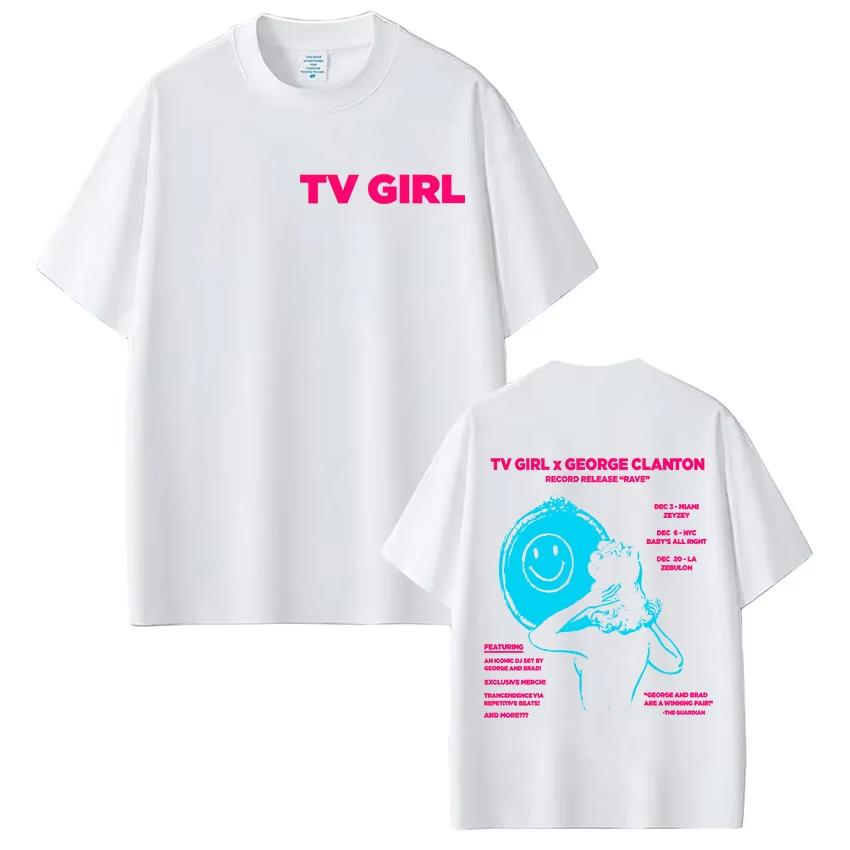 French Singer Tv Girl Series Tour 2026 Album TShirt Unisex Women Summer ONeck T Shirt Fashion High Quality Tees Streetwear
