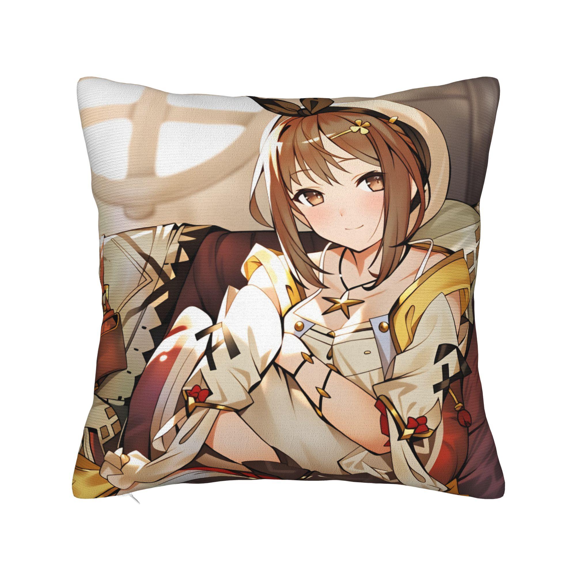 Pillow Case Game Atelier Ryza Print Pillow Cover For Sofa Home Decoration Retro Trendy Pillowcases 30cmx30cm