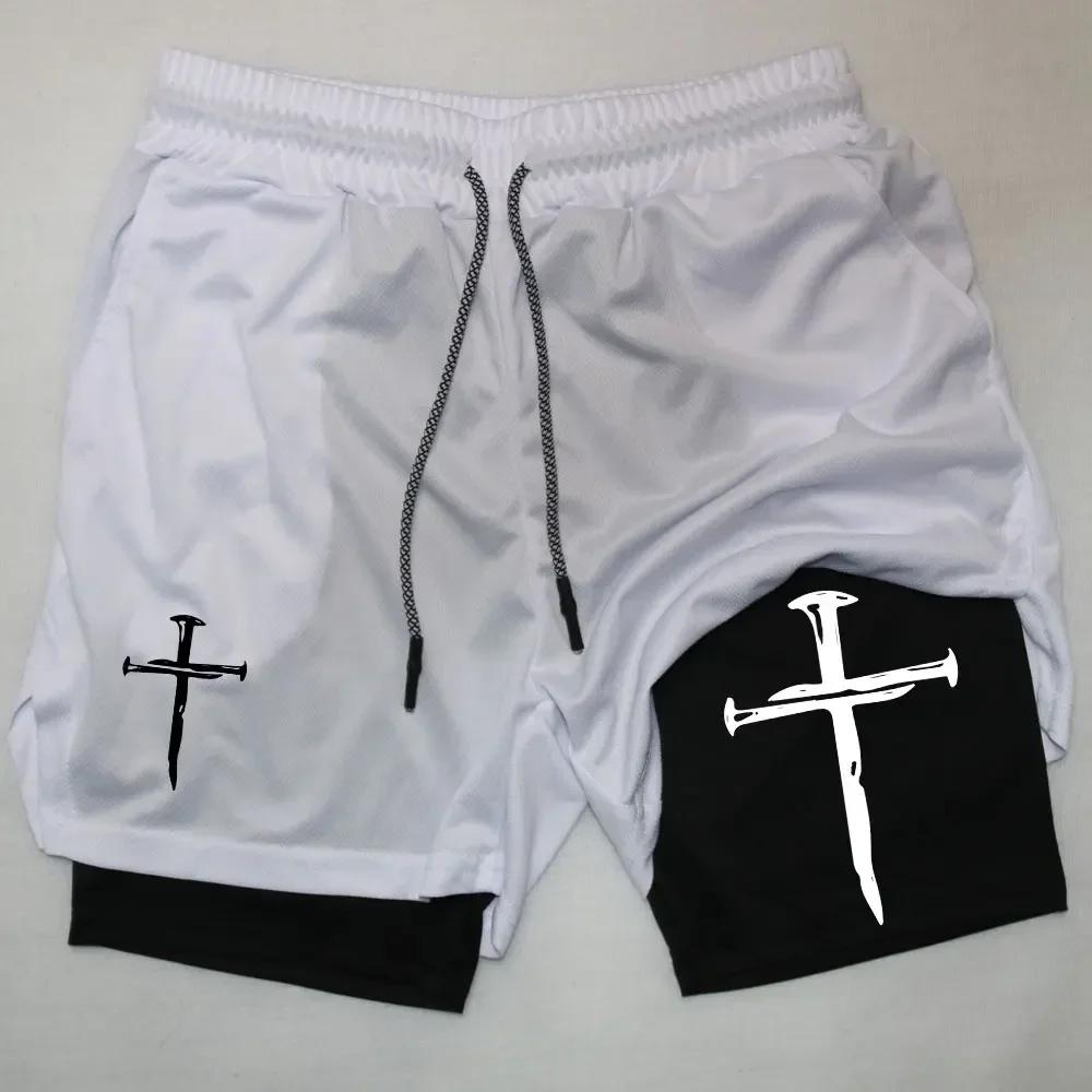 

Літні бігові шорти 2025 р. Чоловічі спортивні шорти 2 в 1, сітчасті швидковисихаючі спортивні результати, фітнес, тренування, двошарові шорти. XXXL