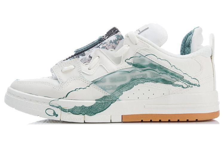 Li Ning Wave PRO Skateboard Shoes Women s Low Top White/Green AECR046-1 36