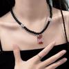 Y2K Spicy Girl Dark Star Leather Choker Necklace - Pure Desire Clavicle Chain