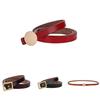 Pure Leather Thin Waist Belt For Dresses With Metal Buckle For Womens Fashion
