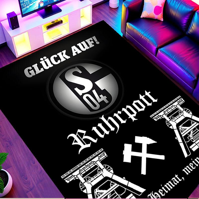 FC Schalke 04 Print Rug, Washable Floor Carpet, For Entryway Dorm Laundry Room Office Study, Home Decor Birthday Christmas Gift