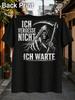 Grim Reaper I Never Forget I Wait Red Eyed Skeleton Reaching Hand And Scythe Artwork Distressed Unisex All Tshirt