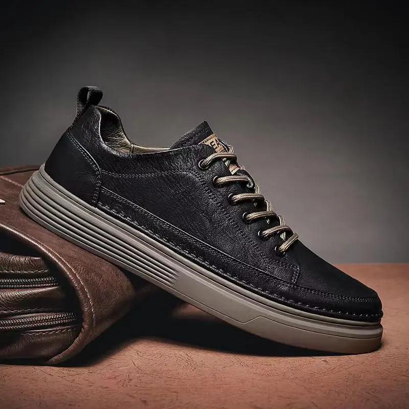 Fashion Classic Men's Sneakers Platform Slip On Casual Shoes for Men Leather Sneakers New Comfort Flat Shoes Spring Men's Loafers Shoes