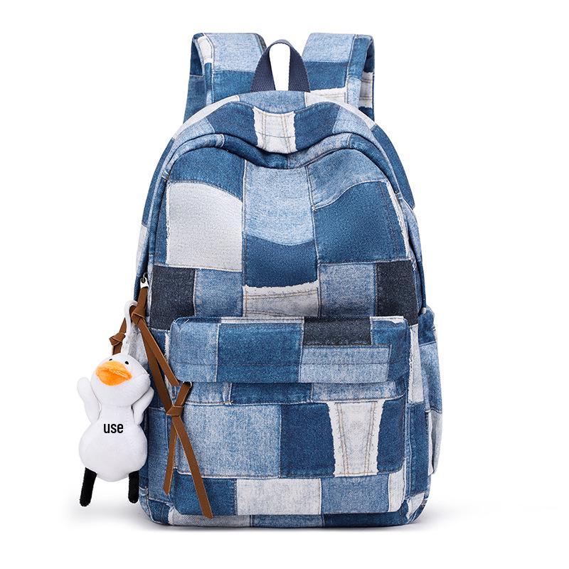 Women's Retro Plaid Large Capacity School Backpack - Japanese College Style