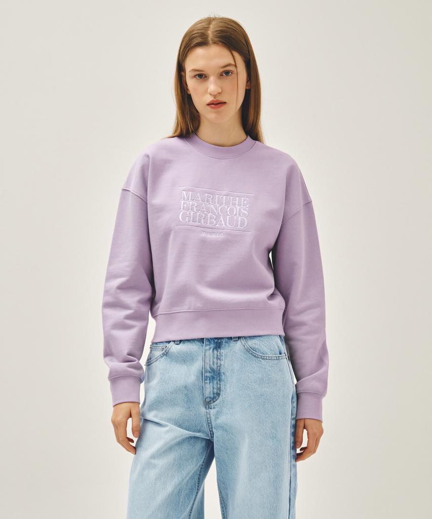 Malittepeulangsowajeobeo W Classic Logo Crop Sweatshirt Lavender