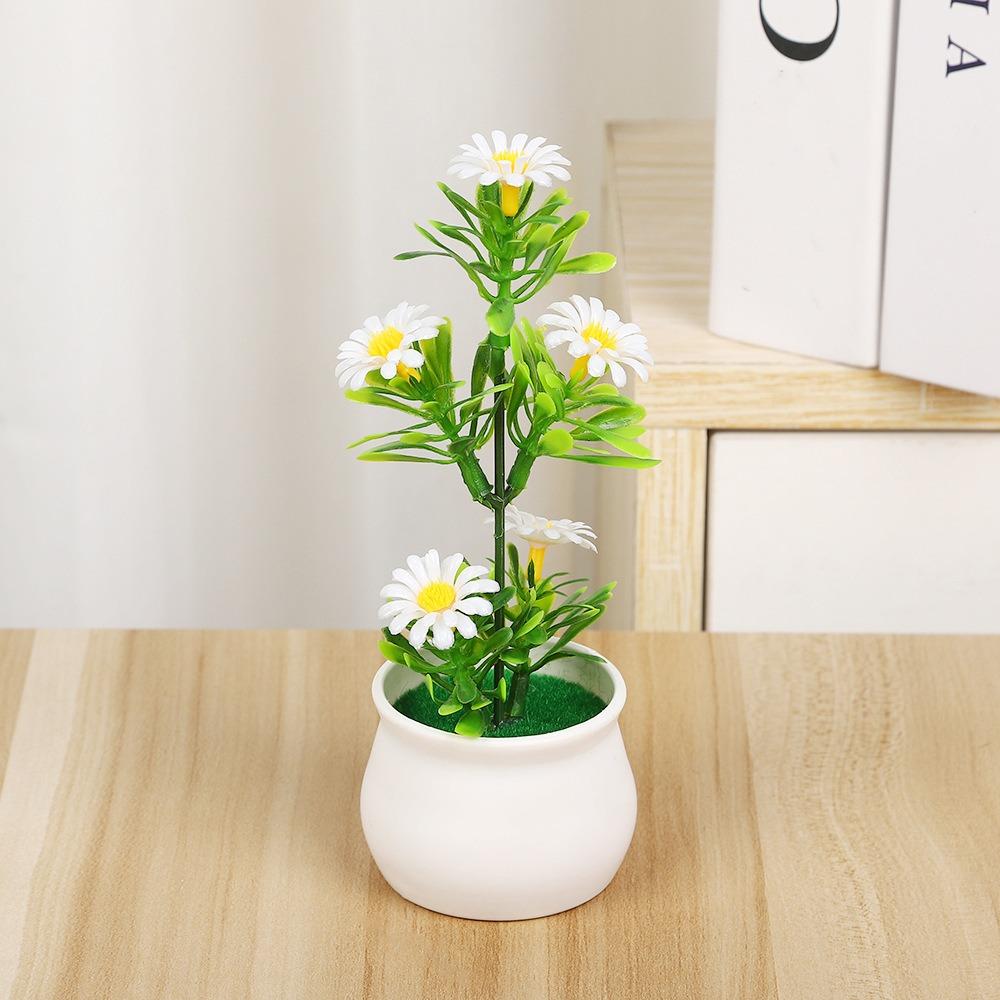 7*15cm Artificial Potted Plant Plastic Seven Star Sun Little Daisy New Simulated Tree Ornaments