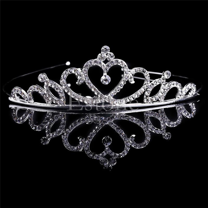 Boda Nupcial Princesa Cristal Austriaco Tiara Corona Velo Accesorio para el Cabello Para Niñas Niños Tiara Corona Joyería para el Cabello
