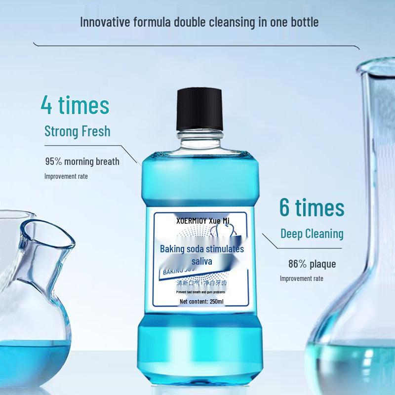 Baking Soda Mouthwash: Gentle Tooth Stain Cleaner, Bad Breath Remover, Gum Care, Fresh Breath.